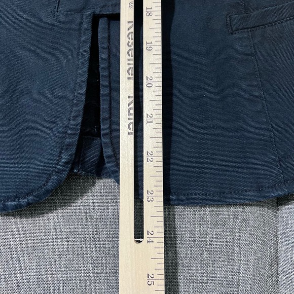 INC Jacket Women Medium Navy Blue Military Canvas Blazer Cotton Business Career - Picture 7 of 7